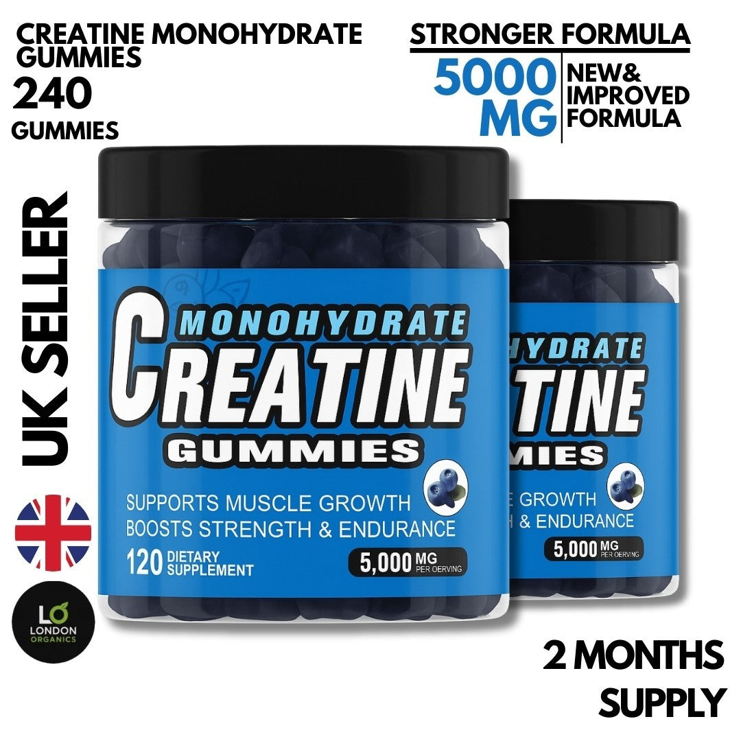 Creatine Monohydrate Gummies 5000Mg – Muscle Growth, Strength, Energy, UK Seller