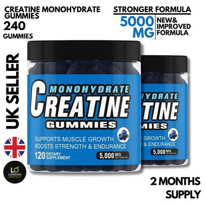 Creatine Monohydrate Gummies 5000Mg – Muscle Growth, Strength, Energy, UK Seller