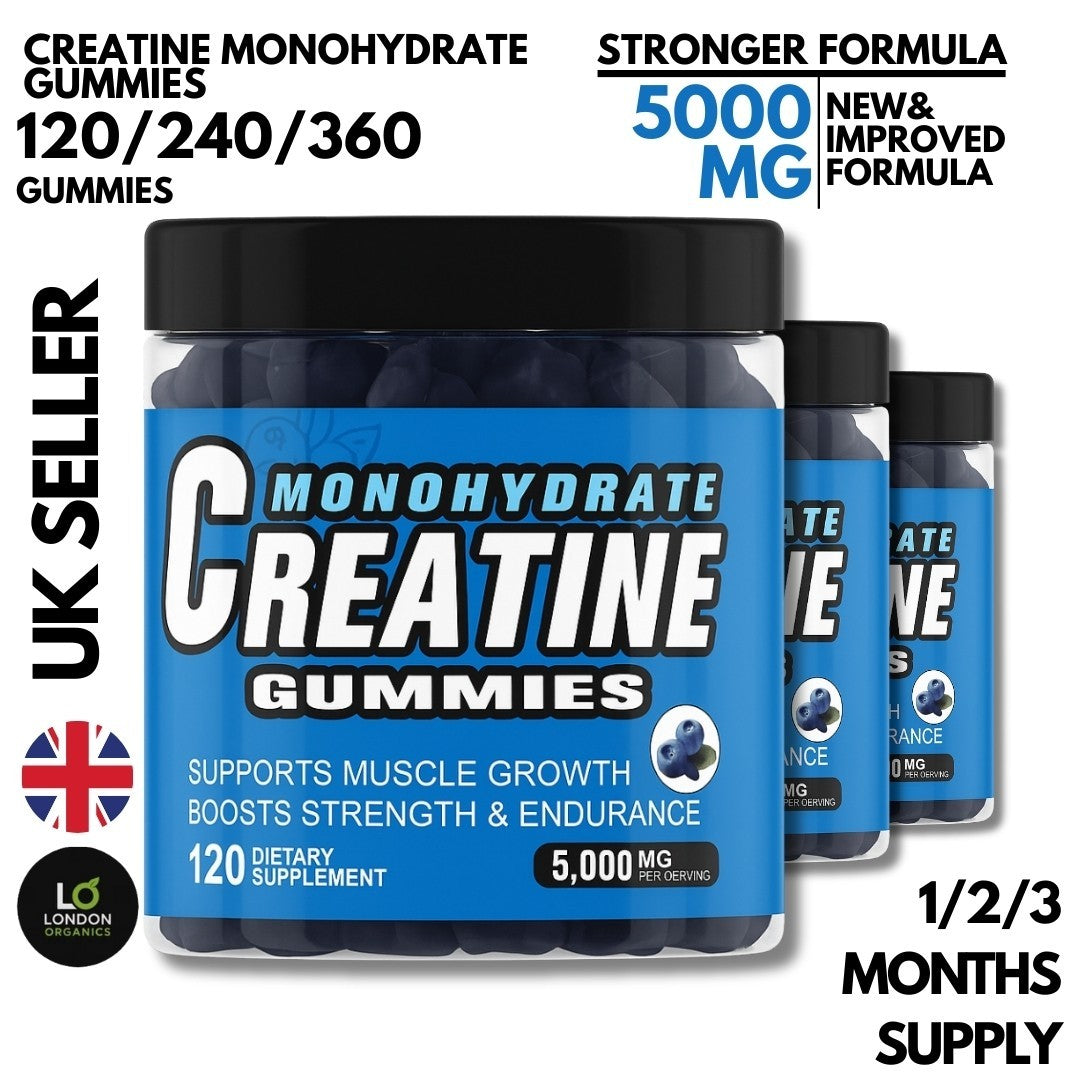 Creatine Monohydrate Gummies 5000Mg – Muscle Growth, Strength, Energy, UK Seller