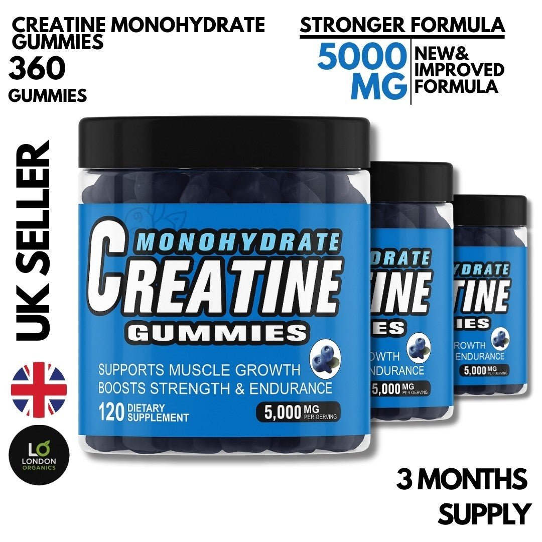 Creatine Monohydrate Gummies 5000Mg – Muscle Growth, Strength, Energy, UK Seller