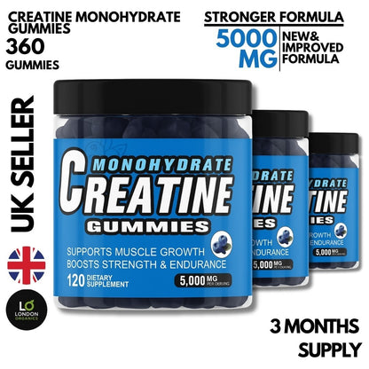 Creatine Monohydrate Gummies 5000Mg – Muscle Growth, Strength, Energy, UK Seller