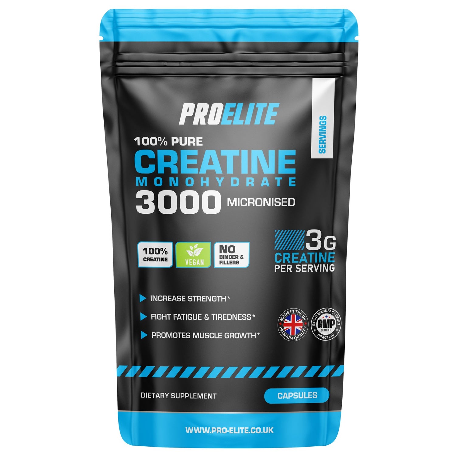 PURE CREATINE MONOHYDRATE 3000MG VEGAN CAPSULES MUSCLE GROWTH STRENGTH and GAINS